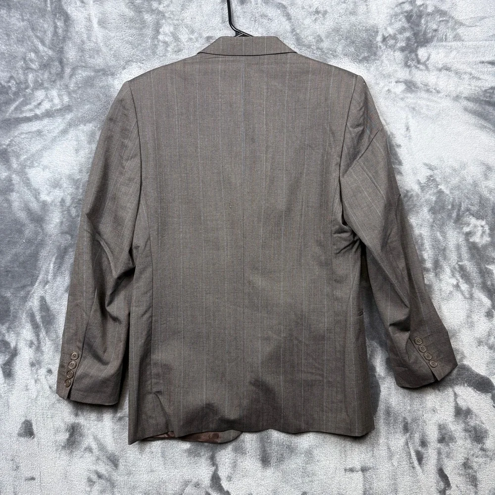 Yves Saint Laurent Blazer Mens L Brown Pinstripe Wool Sport Coat Made in France
